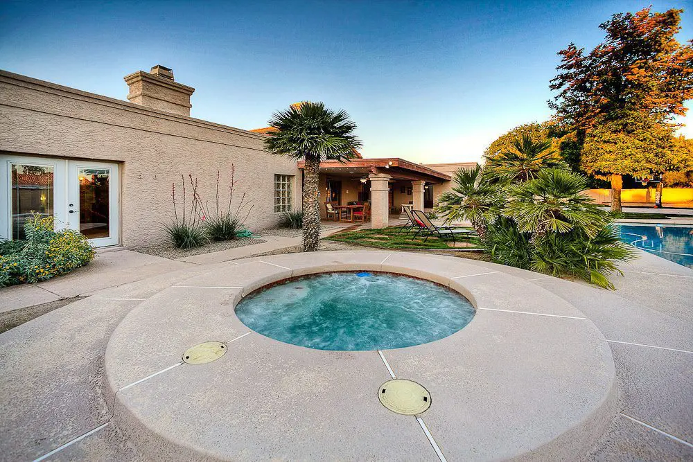Phoenix Real Estate Photography hot tub located right off of the master bedroom