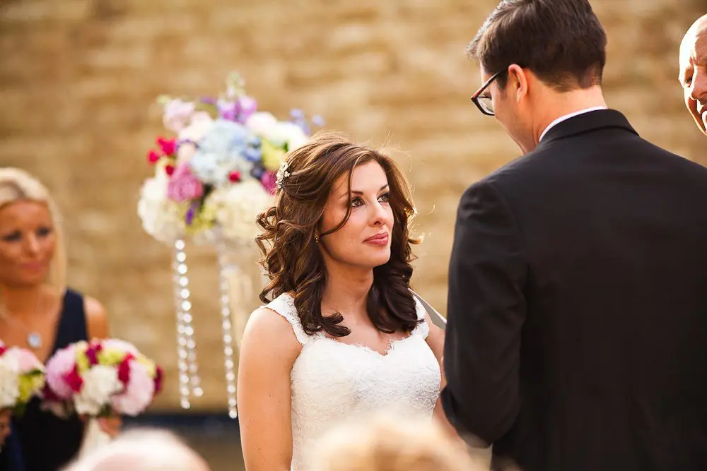 the bride with a few tears during the ceremony