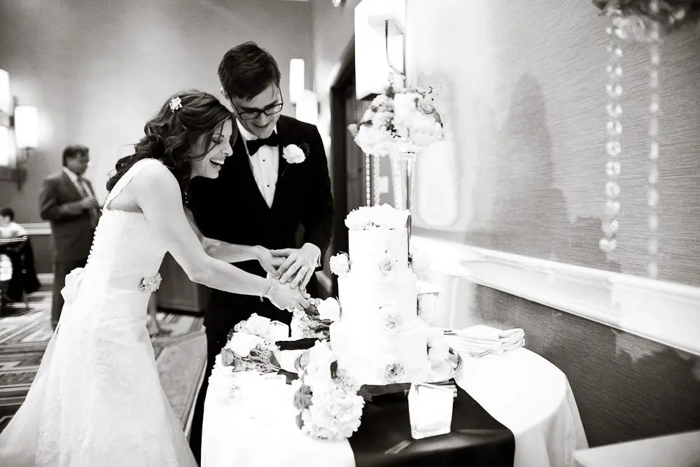 cutting the cake
