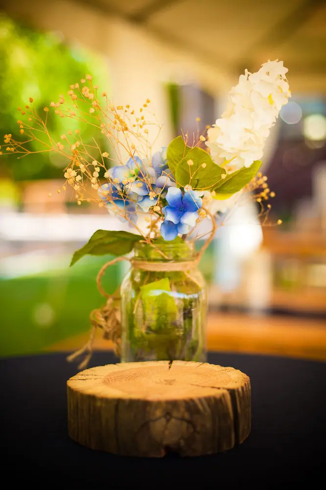 backyard wedding centerpiece