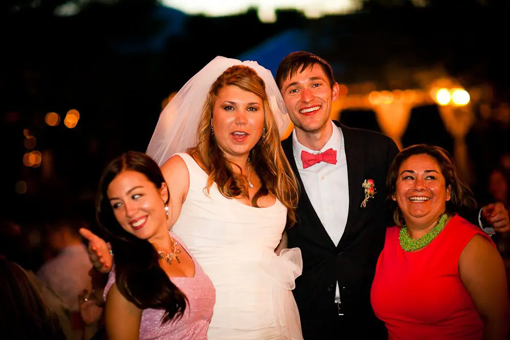 having fun during the reception