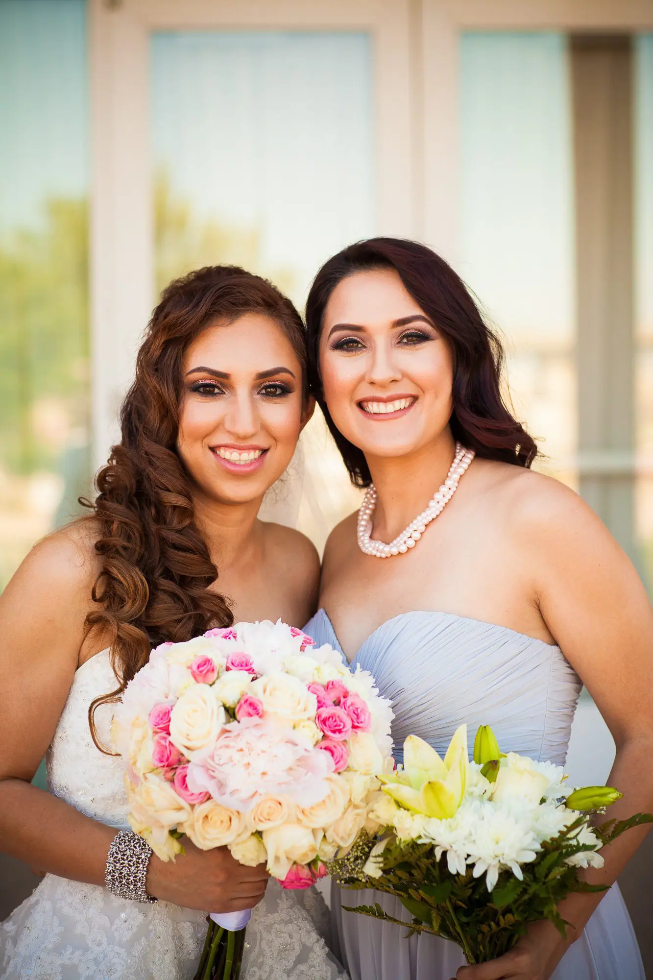 bride with maid of honor