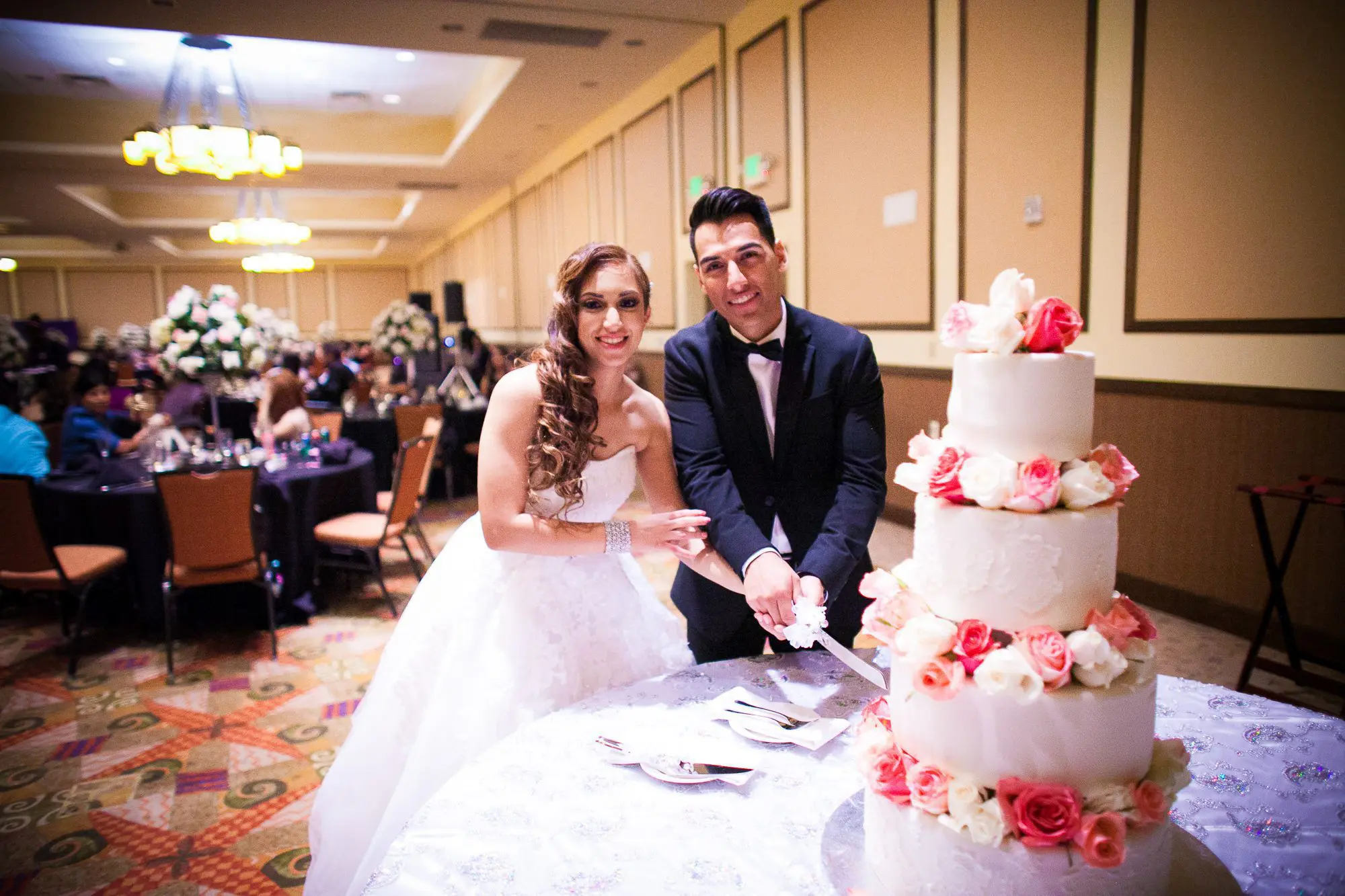 cutting the cake