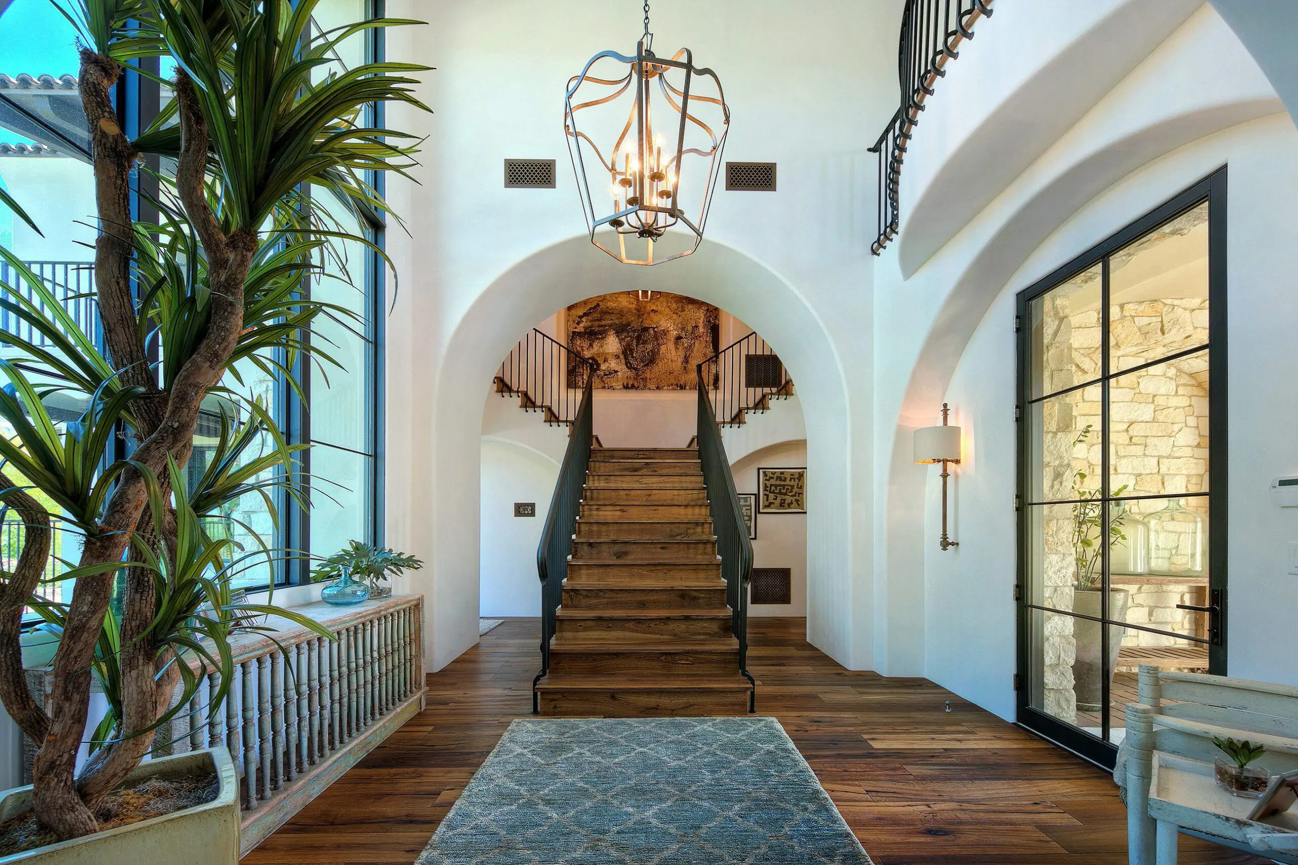 dramatic front entry to home