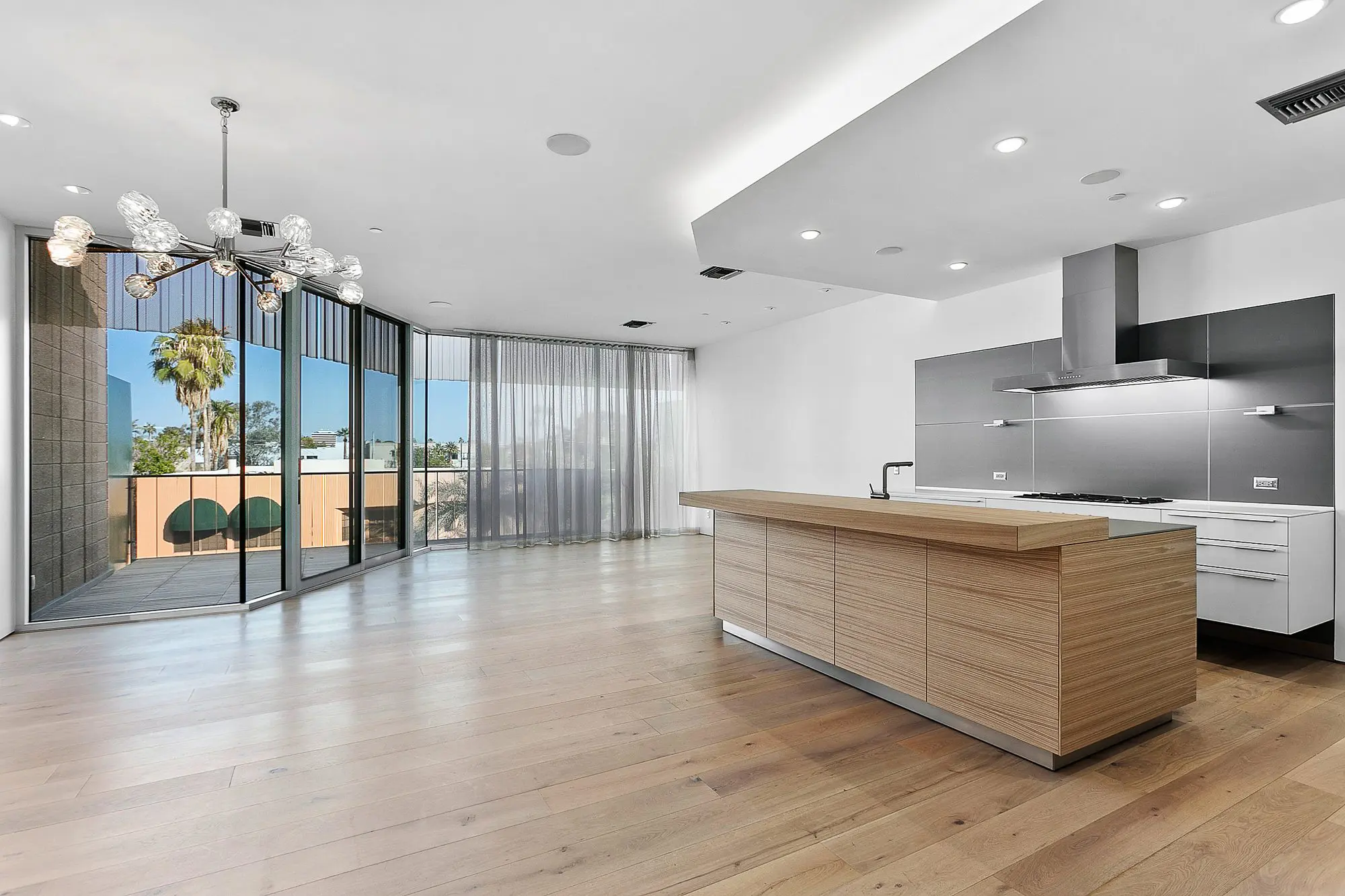 kitchen and living room