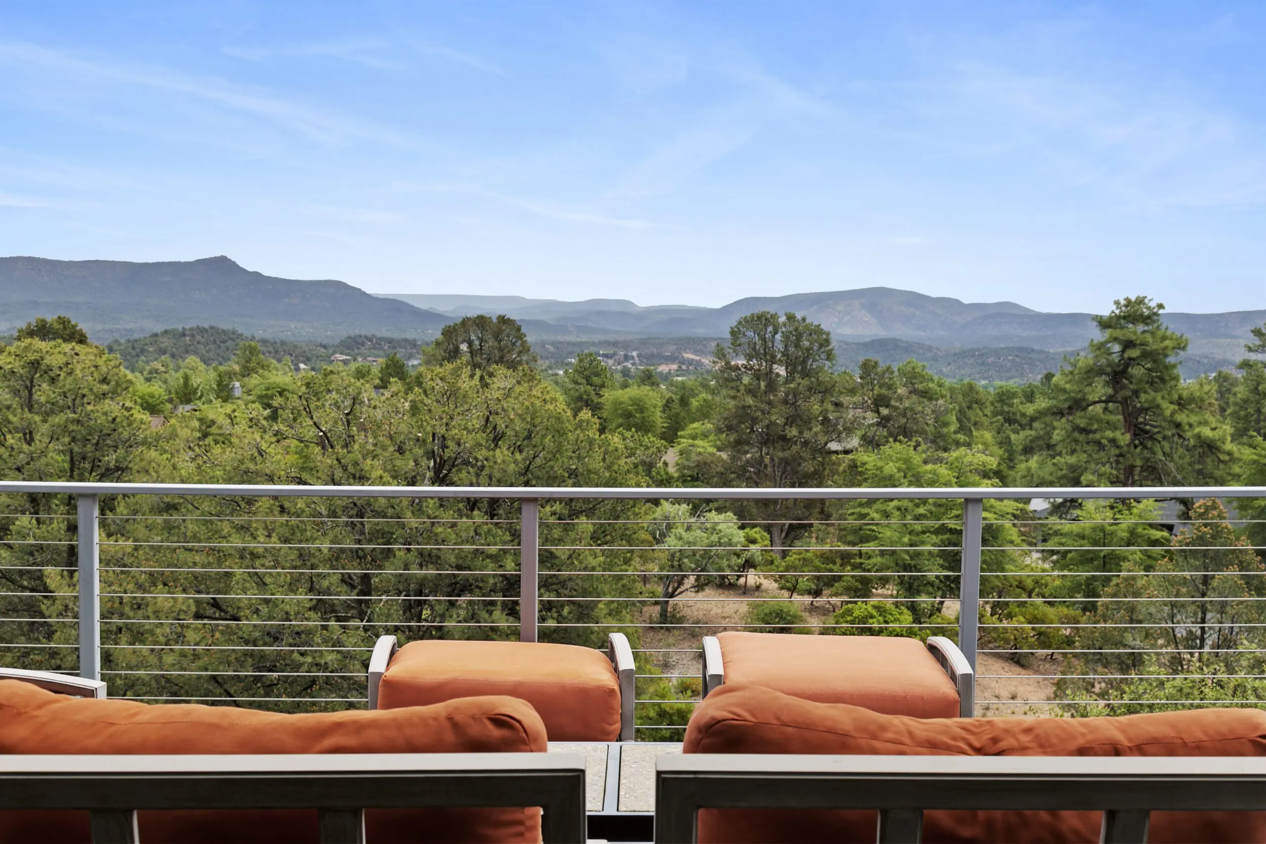 Aerial view of Chaparral Pines luxury neighborhood and Mogollon Rim, Payson Arizona