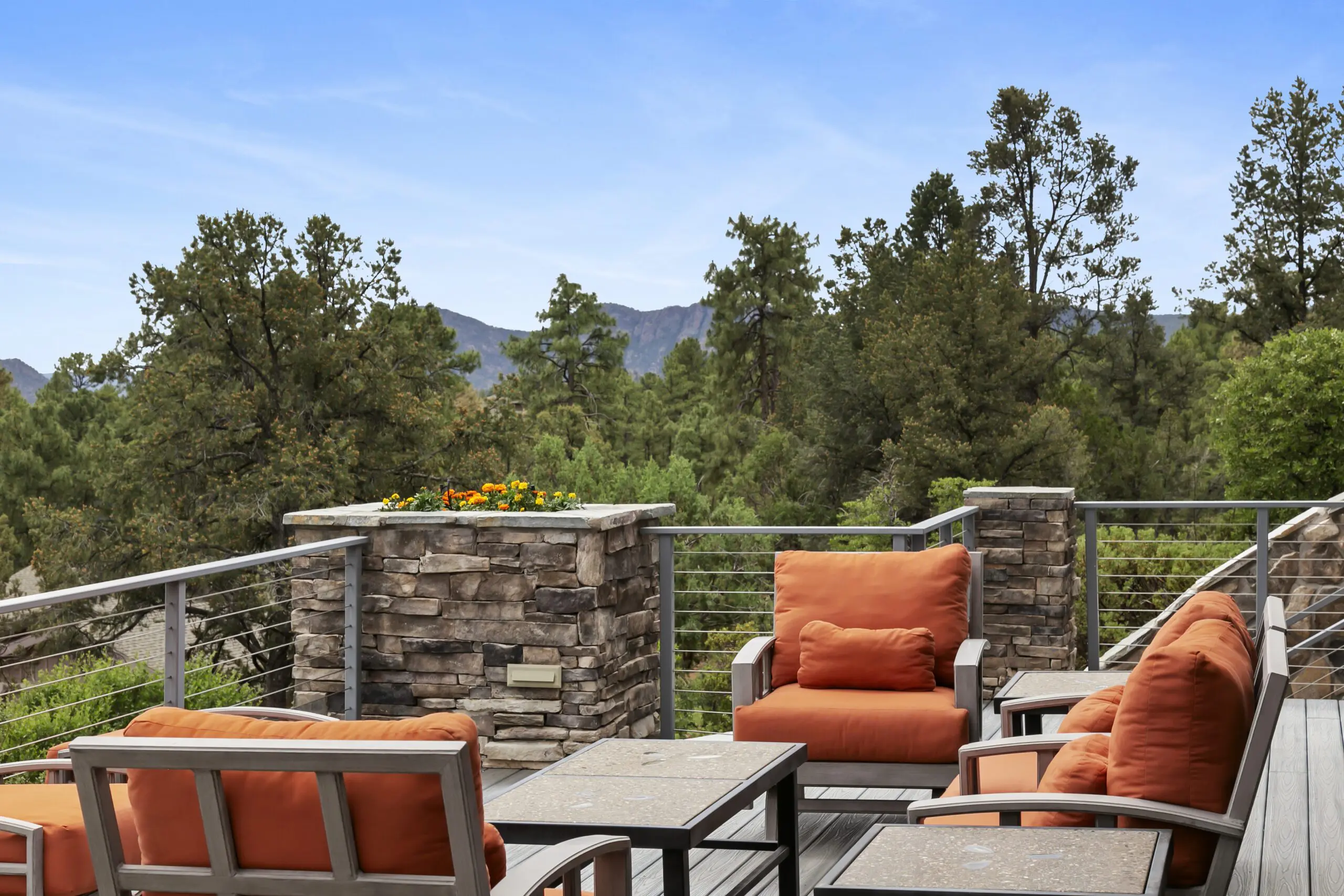 Aerial drone view of luxury home and golf course in Chaparral Pines Payson Arizona