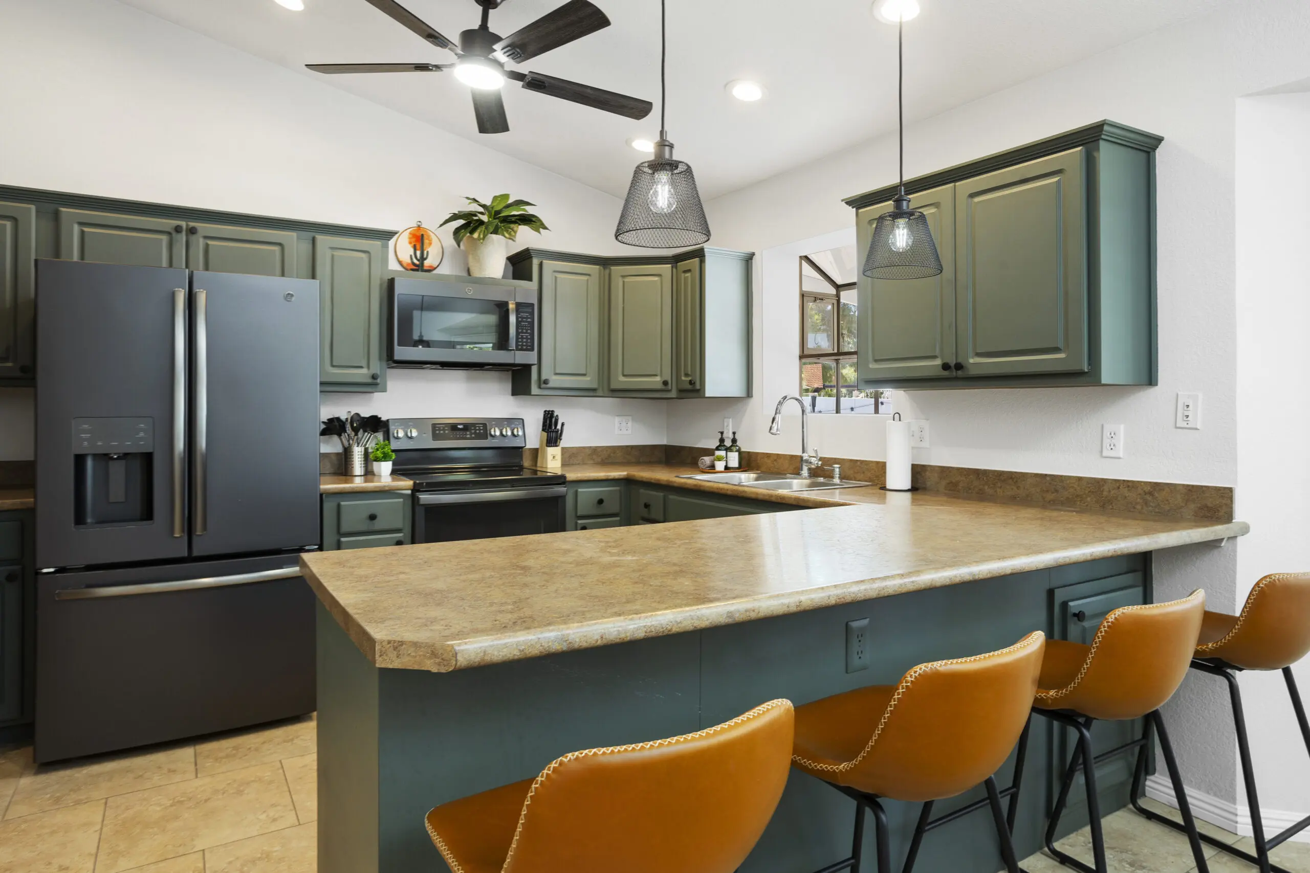 Bright living room of the Gilbert AZ vacation rental with comfortable seating