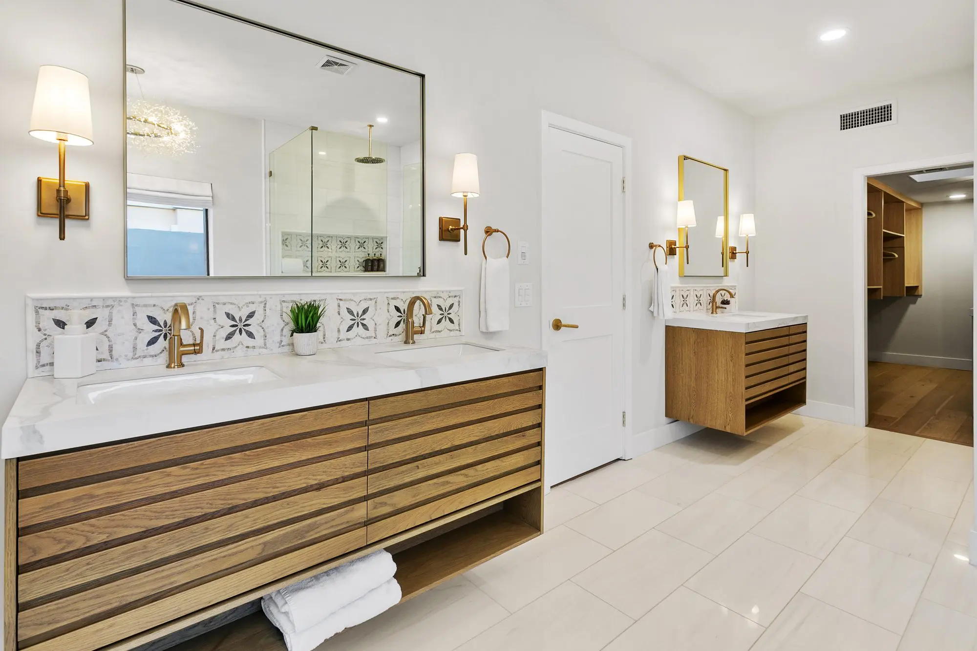 Primary bathroom double vanity