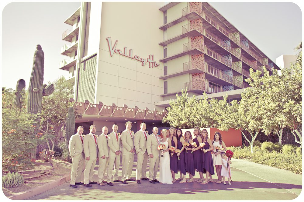 retro photo in front of the hotel valley ho