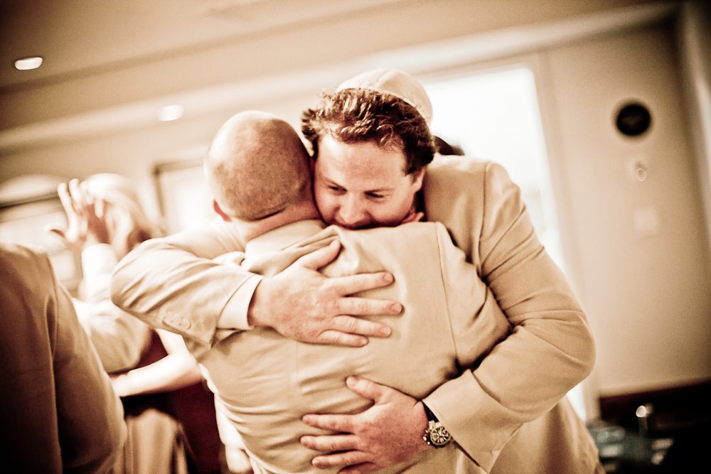 hugs after the wedding