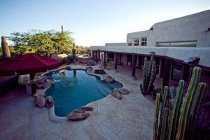 aerial of backyard