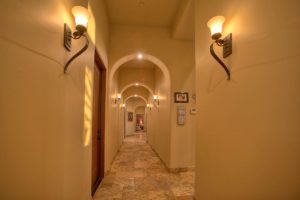 hallway with arches
