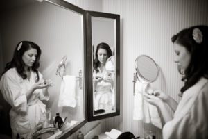 The bride getting ready
