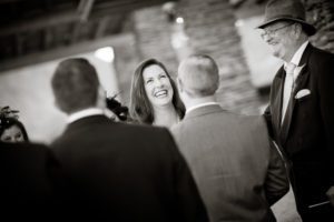 the bride laughing during the ceremony