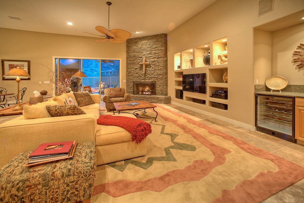 fireplace in family room