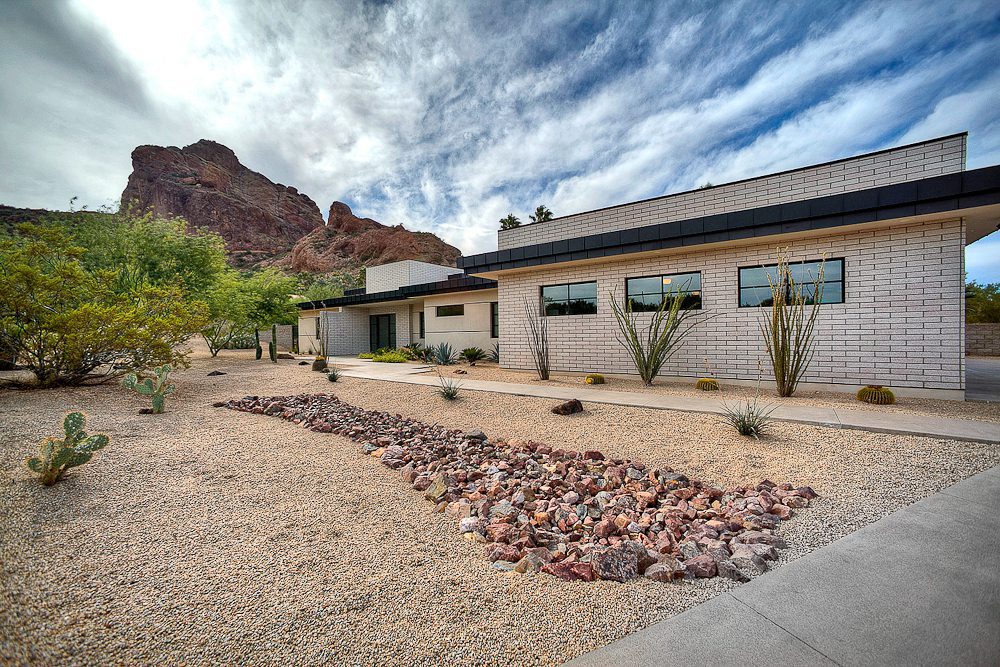 front view of home with camelback mountain in the background