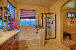 master bedroom with separate bath and shower
