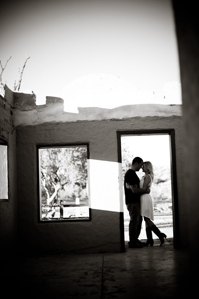 wide silhouette engagement photo