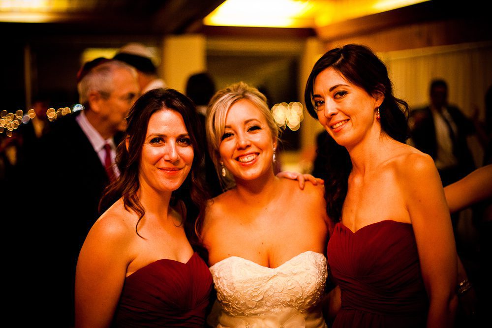 the bride with two of the bridesmaids