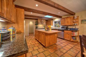 wood beam ceilings in the kitchen