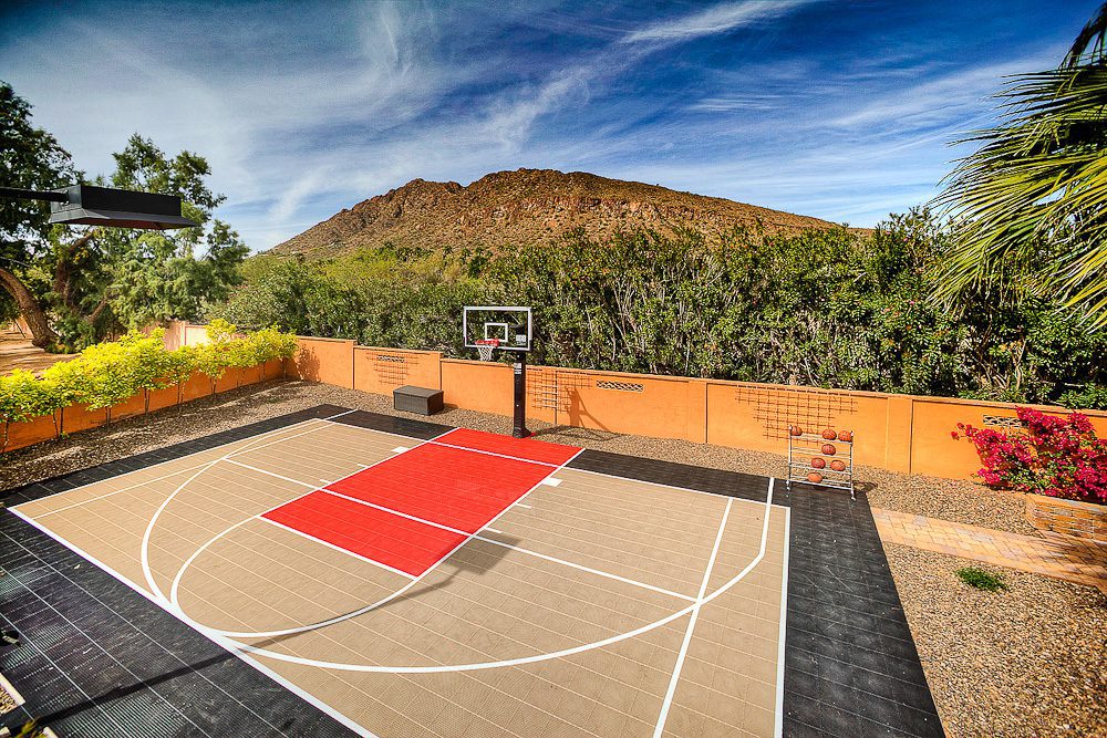 sport court with amazing view of camelback