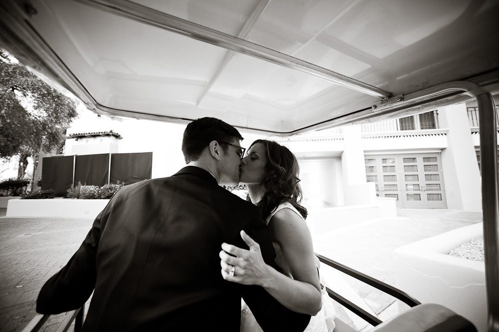 kissing on the golf cart
