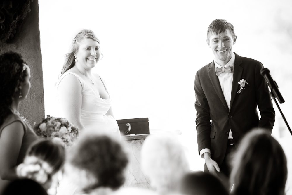 smiling during the ceremony
