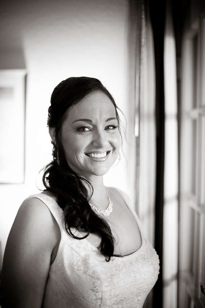 portrait of the bride while getting ready