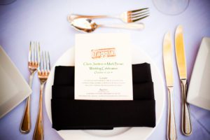 the place setting for the wedding
