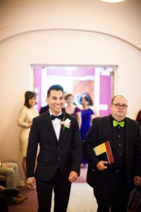 groom walking down the aisle